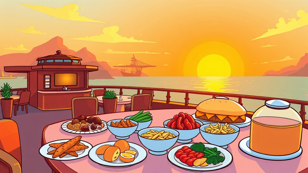 조식 뷔페 이용 꿀팁 (cartoon 스타일)