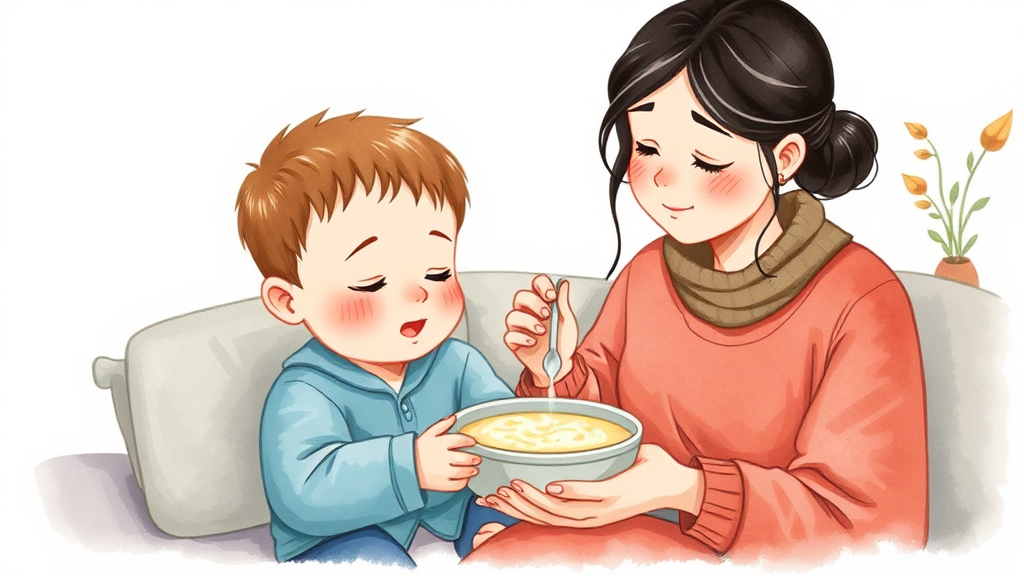 죽과 미음으로 속 편안하게 (illustration 스타일)