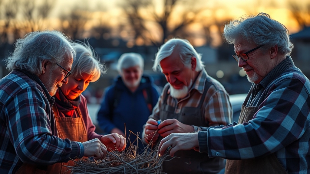 506070 세대별 일자리 트렌드 (realistic 스타일)