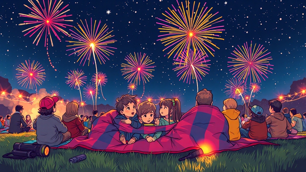 불꽃축제 준비물 체크리스트 (cartoon 스타일)