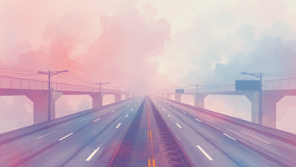 블록체인 기술의 한계 및 과제 (watercolor 스타일)