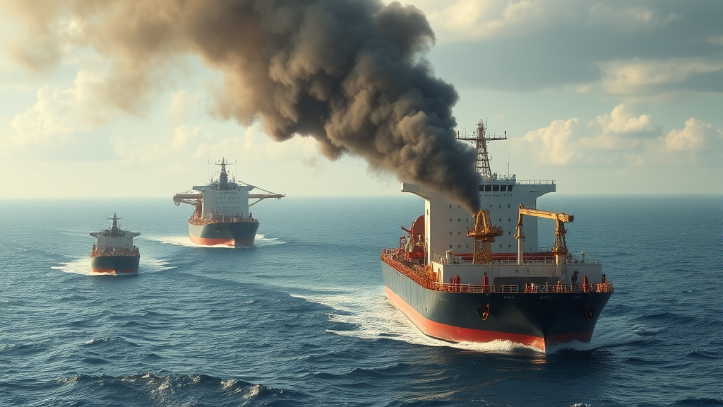 호르무즈 해협 봉쇄: 전 세계 에너지 공급망의 위협 (realistic 스타일)