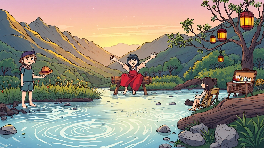 캠핑장 주변 관광지 & 액티비티 추천 (illustration 스타일)
