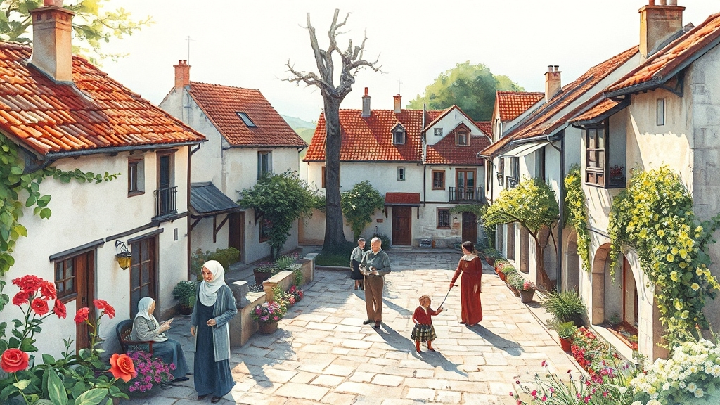 무섬마을 역사와 문화 (realistic 스타일)