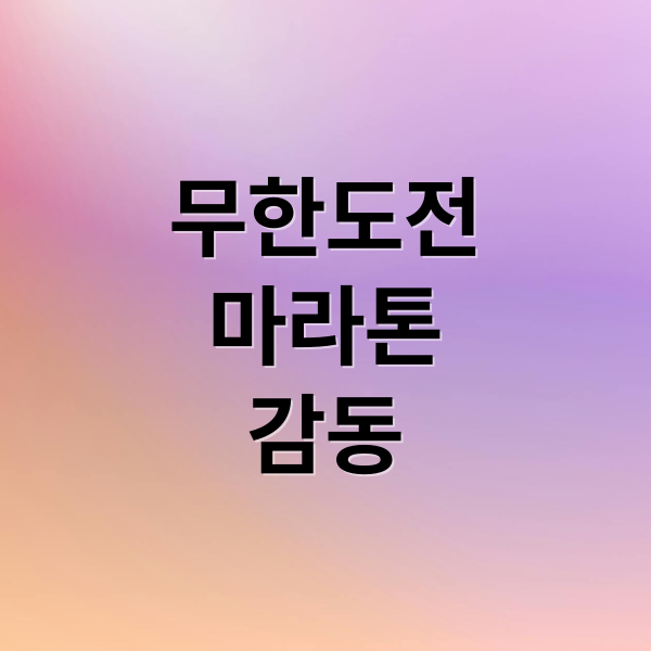 무한도전
마라톤
감동 (무한도전 마라톤)