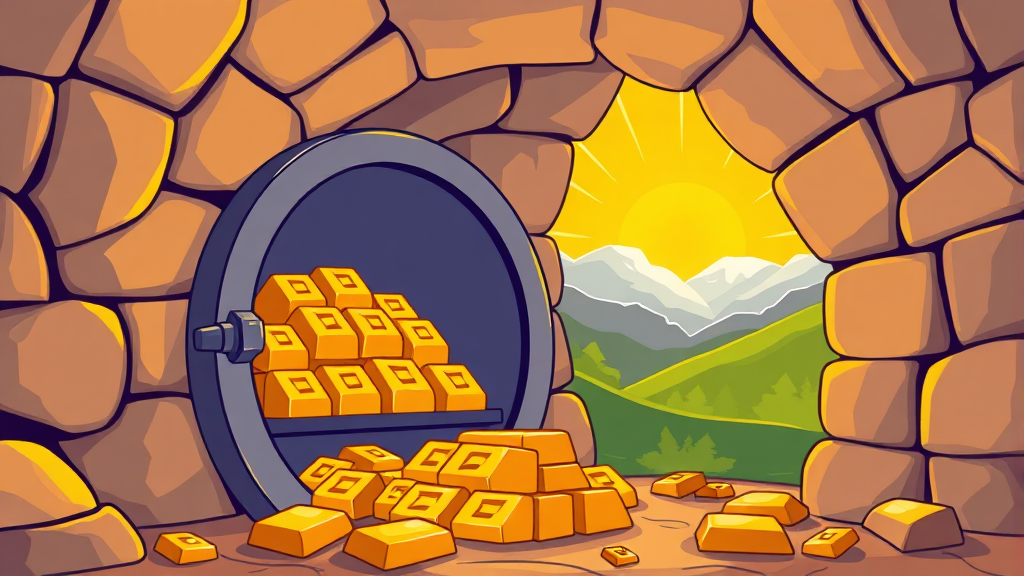 금 ETF 투자 방법: 4단계 가이드 (cartoon 스타일)