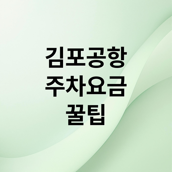 김포공항주차요금꿀팁 (김포공항주차요금)