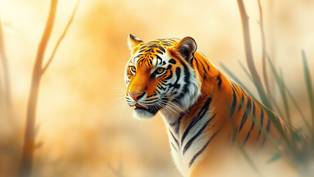 호랑이띠 운세: 에너지 폭발! (watercolor 스타일)