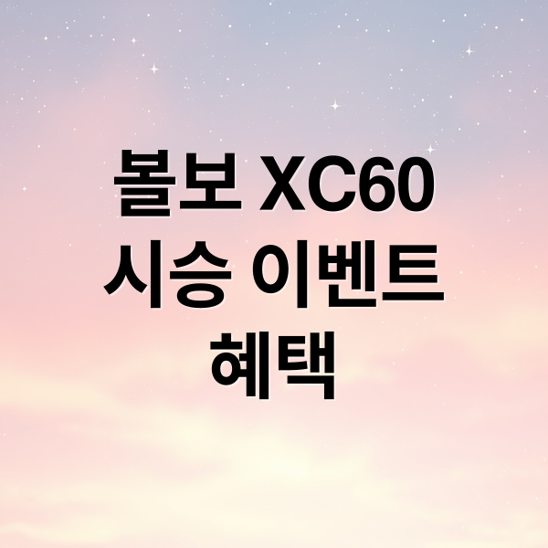 볼보 XC60
시승 이벤트
혜택 (볼보 XC60 시승 이벤트)