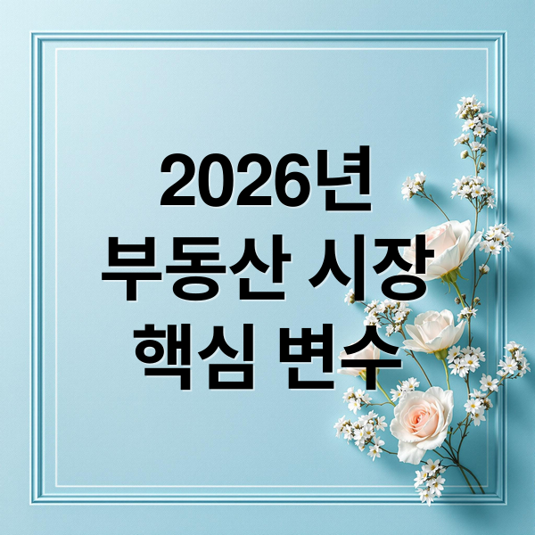 2026년
부동산 시장
핵심 변수 (2026년 부동산 시장 변화 대응)