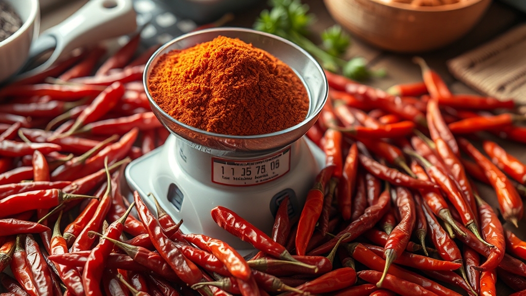 고춧가루 1근 가격은? (realistic 스타일)