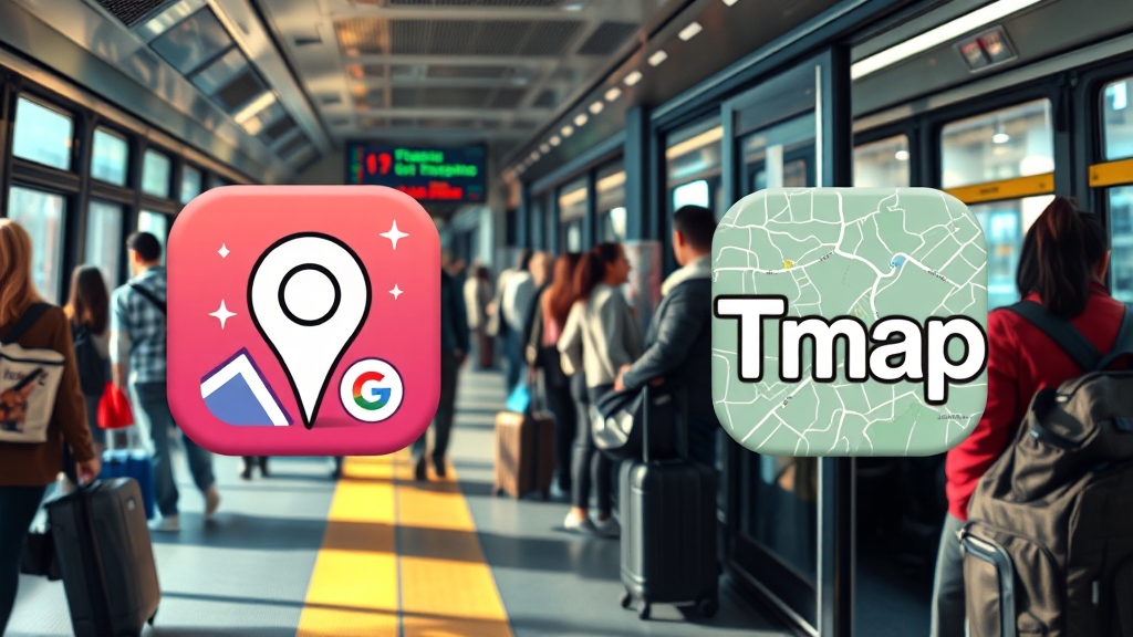 티머니GO vs 티맵, 나에게 맞는 앱은? (realistic 스타일)