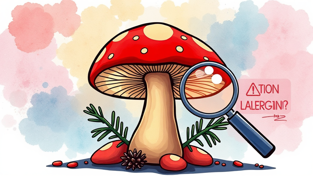 참송이버섯 부작용 및 섭취 시 주의사항 (cartoon 스타일)