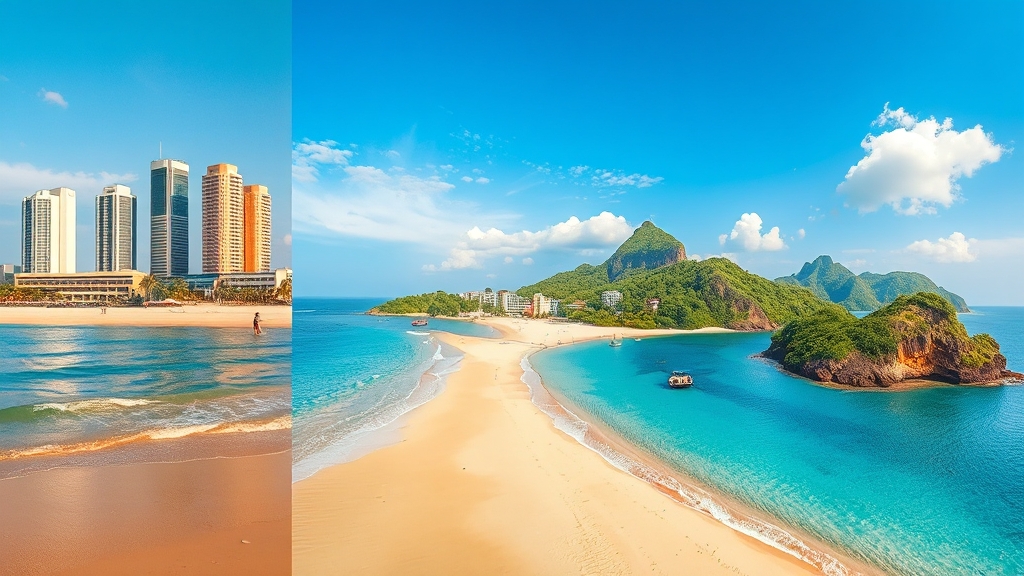 다낭 vs 나트랑 vs 푸꾸옥 (realistic 스타일)