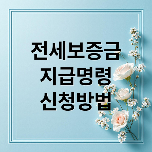 전세보증금
지급명령
신청방법 (전세보증금 지급명령 신청)