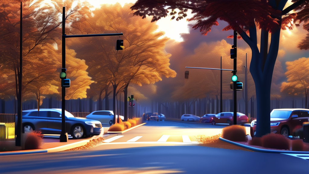 보행자 보호, 우회전 시 꼭 확인해야 할 것들 (realistic 스타일)