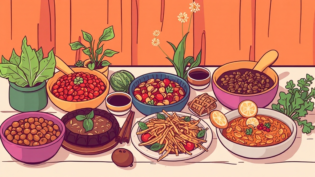 동부콩, 다양한 요리 레시피 (illustration 스타일)