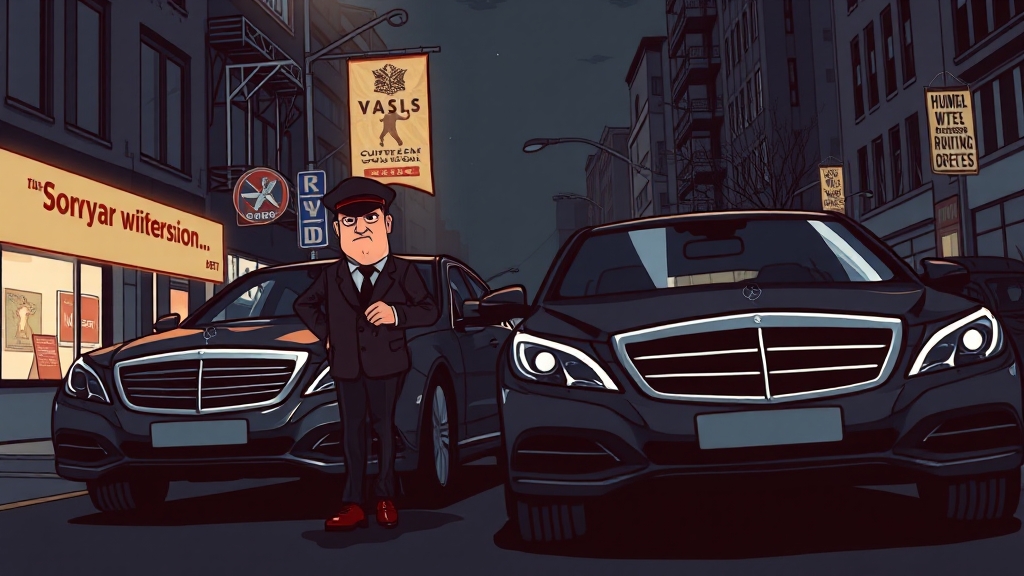 대리운전 기사의 안타까운 상황 (illustration 스타일)