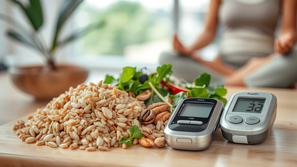 일상 속 혈당 관리 팁 (realistic 스타일)