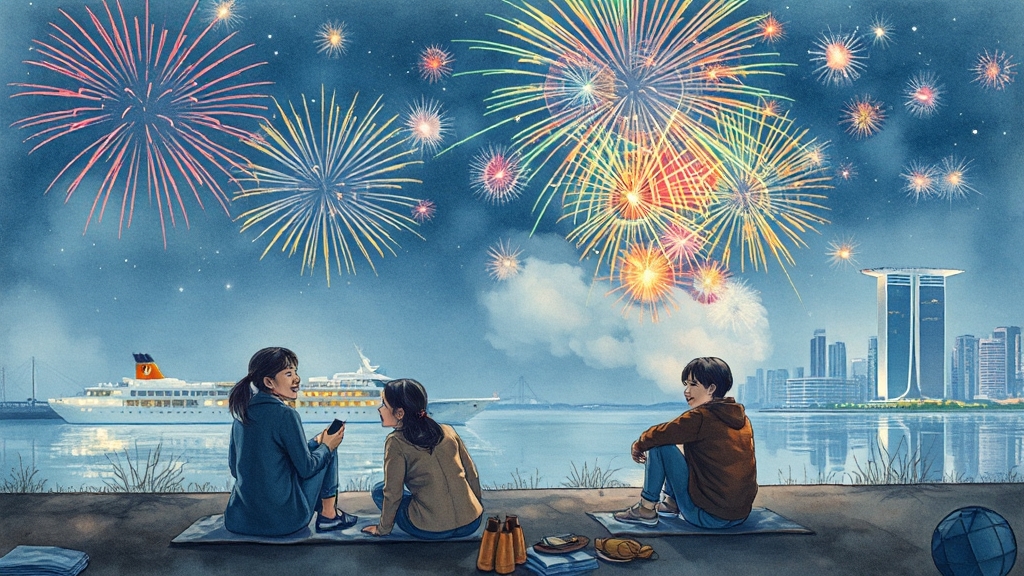 불꽃축제 명당 자리 추천 (watercolor 스타일)