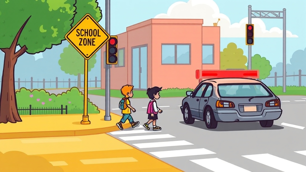 스쿨존, 과태료 및 벌점 (강화된 처벌) (cartoon 스타일)