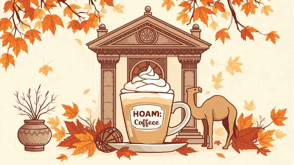 카페 & 부대시설: 호암크림라떼 & 카멜커피 (illustration 스타일)