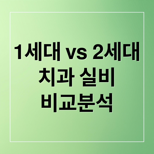 1세대 vs 2세대
치과 실비
비교분석 (1세대와 2세대 이후 치과 실비보험)