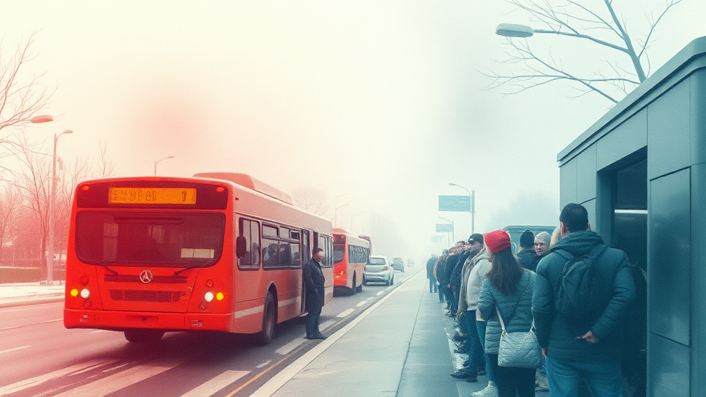 파업 시 시민 불편 (watercolor 스타일)