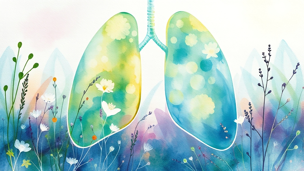 장-폐 축: 건강의 연결고리 (watercolor 스타일)