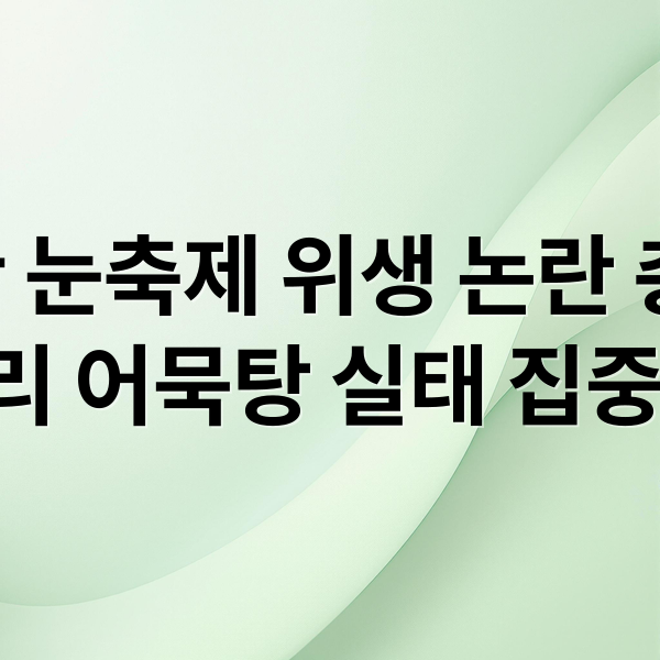 태백산 눈축제 위생 논란 총정리: 막걸리 어묵탕 실태 집중 해부 (태백산 눈축제 노점 위생 논란)