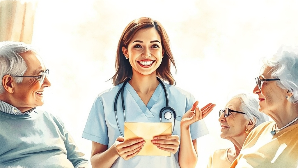 생활지원사 급여 및 취업 전망 (watercolor 스타일)