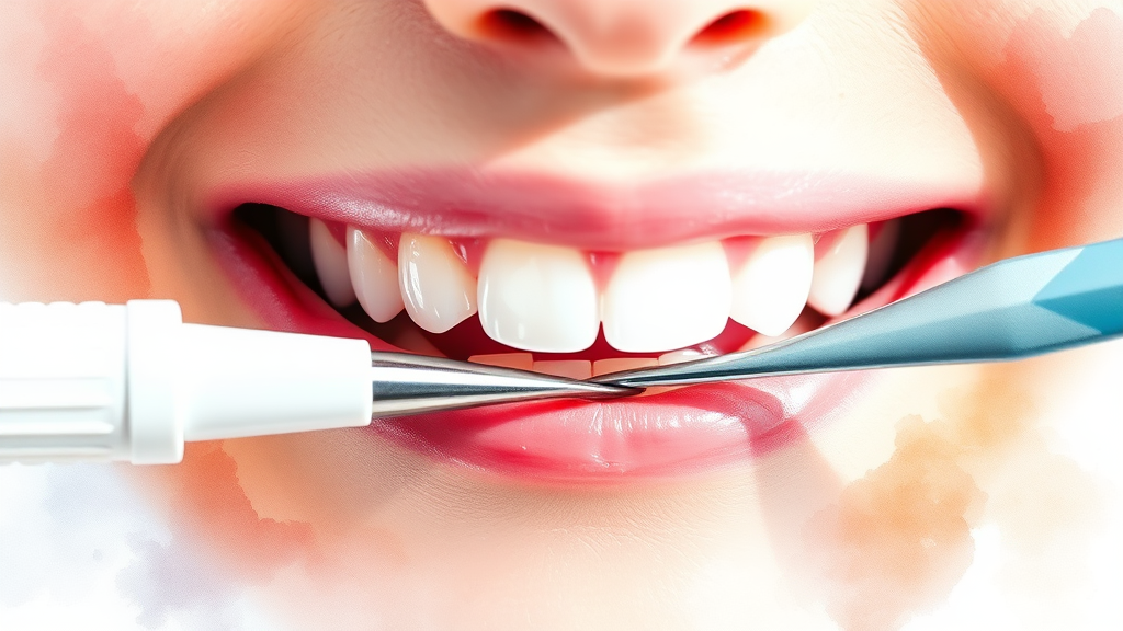 치주질환 예방, 스케일링 (watercolor 스타일)