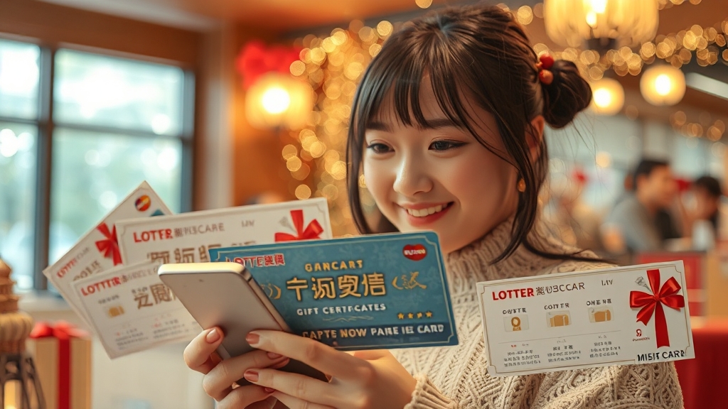 상품권 종류 및 특징 (realistic 스타일)