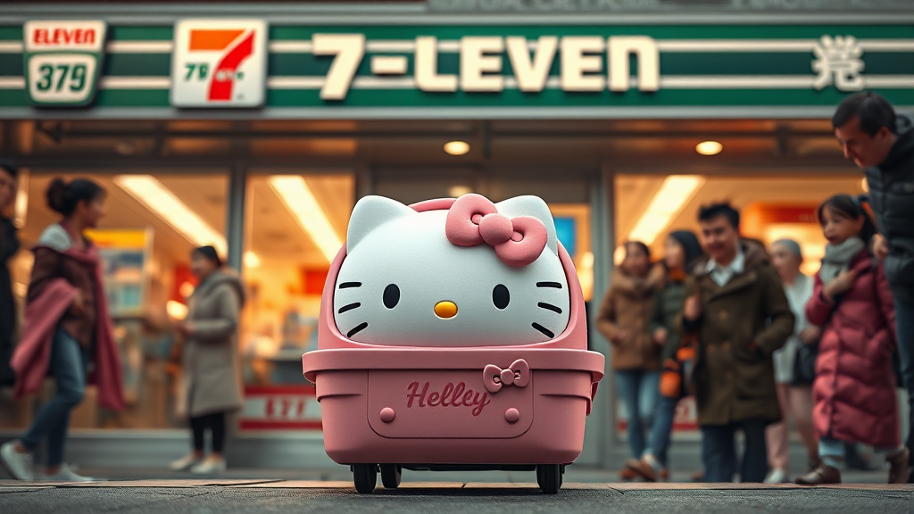 세븐일레븐 헬로키티 캐리어: 특별한 만남 (realistic 스타일)