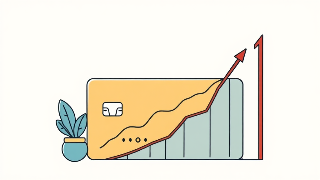 신용카드 한도 상향 시 유의사항 (illustration 스타일)