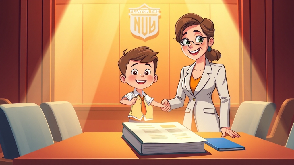 전문 변호사 선임 중요성 (cartoon 스타일)