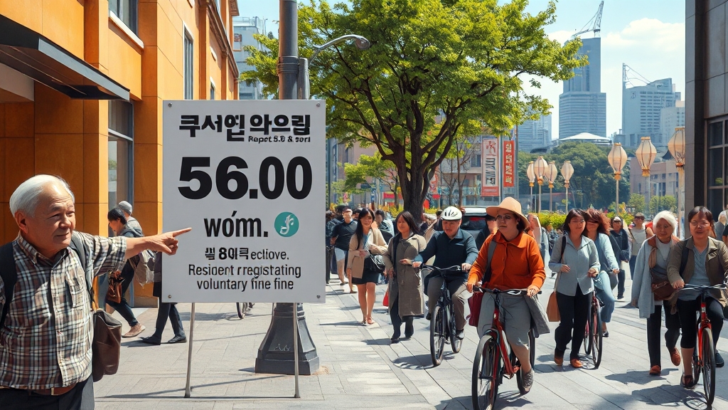 과태료 및 자진 신고 혜택 (realistic 스타일)