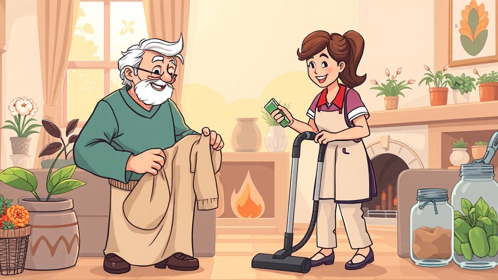 가사간병 서비스란? (cartoon 스타일)