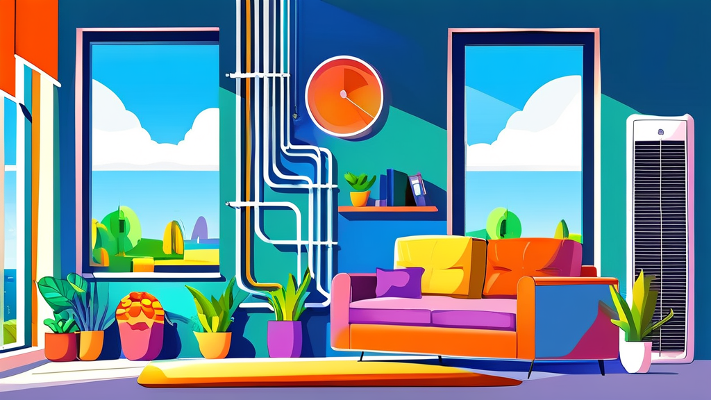 여름철 냉방 효율, 이렇게 높여보세요! (cartoon 스타일)