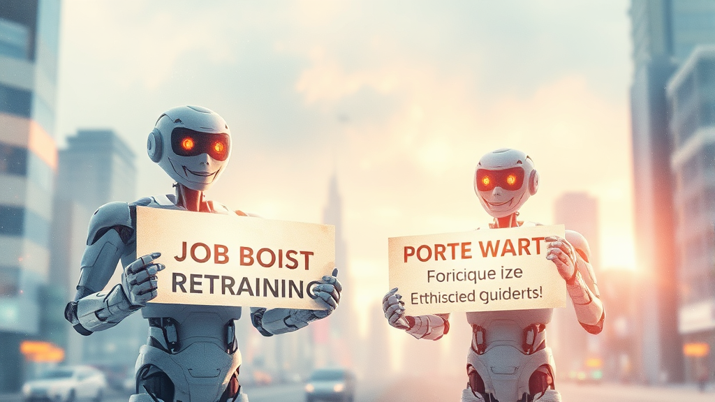 AI 로봇 관련 규제 및 윤리 (watercolor 스타일)