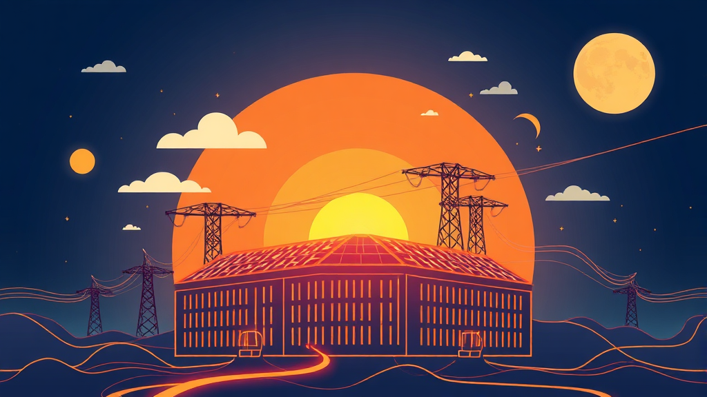 2차전지 ESS 핵심주: SK온, LFP 배터리 전망과 투자 전략 3 ESS 시장의 부상: 새로운 성장 동력으로 떠오르다 (illustration 스타일)