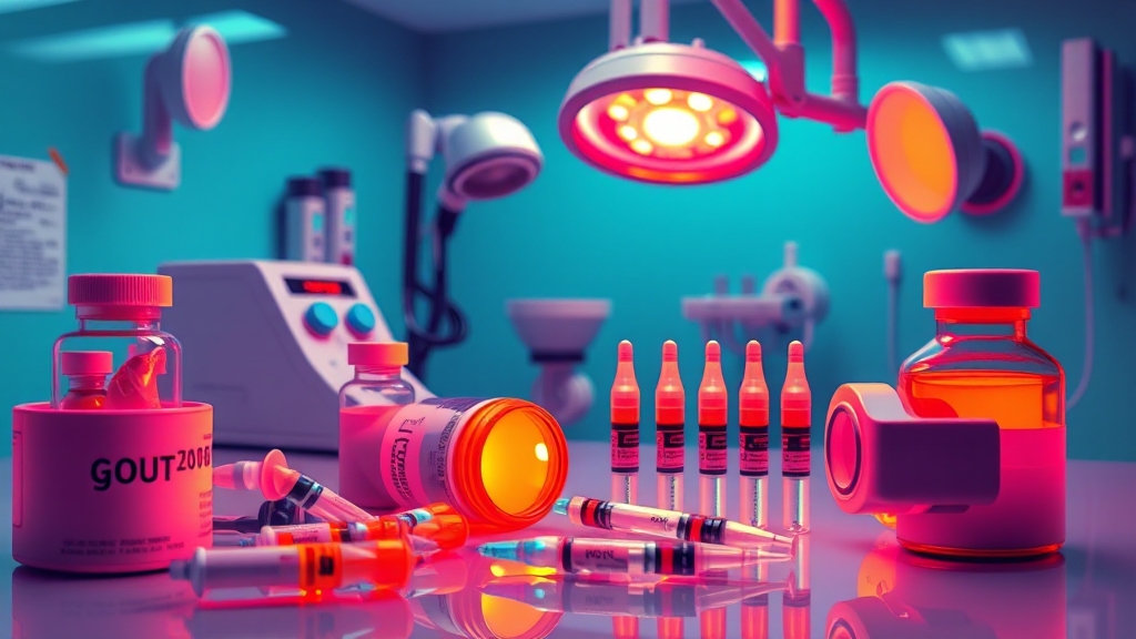 통풍 치료를 위한 의학적 접근 (popart 스타일)