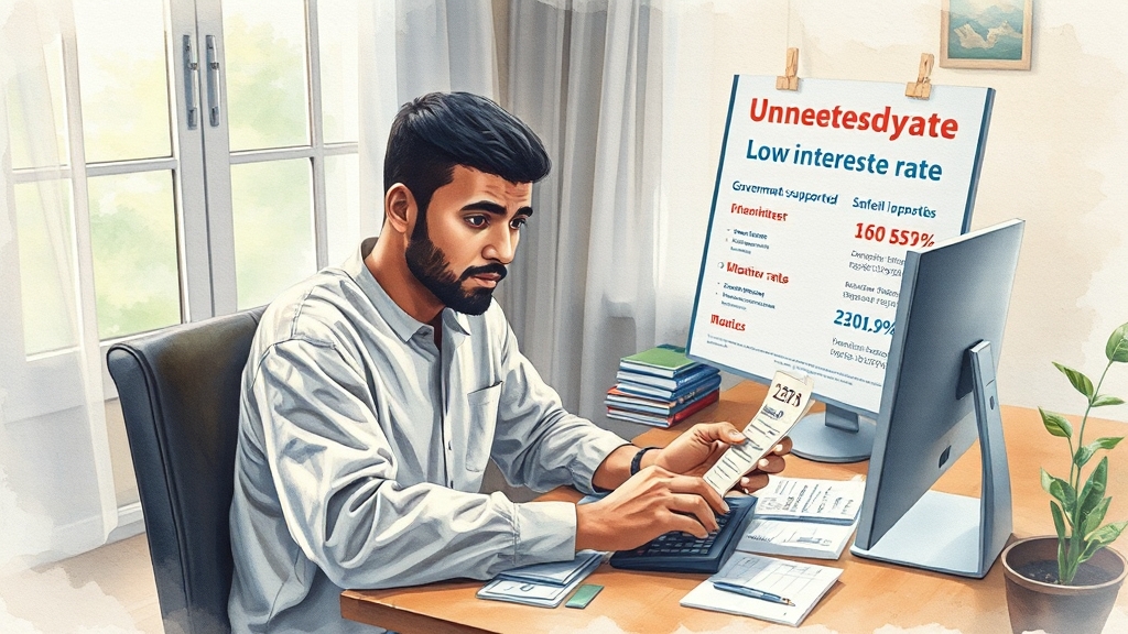 금리 및 상환 계획 수립 (watercolor 스타일)