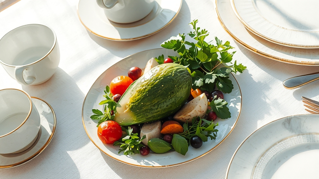 아보카도, 건강한 식탁의 동반자 (watercolor 스타일)