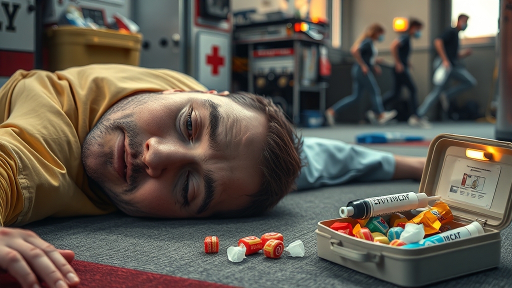 저혈당 쇼크, 어떻게 대처해야 할까요? (realistic 스타일)