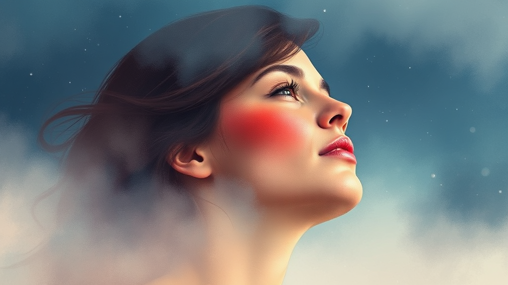 갱년기 주요 증상과 연관성 (watercolor 스타일)