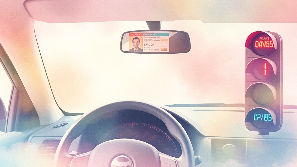 안전 운전을 위한 벌점 관리 (watercolor 스타일)