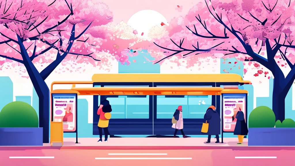 벚꽃 축제 즐기기: 교통 및 주차 정보 (illustration 스타일)