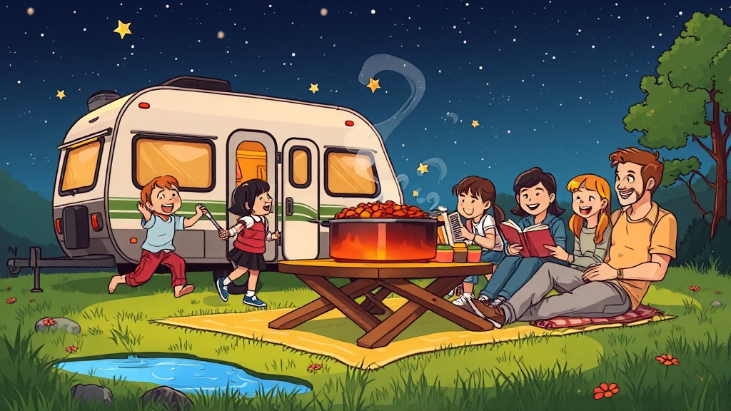 카라반 바베큐 & 액티비티 (cartoon 스타일)