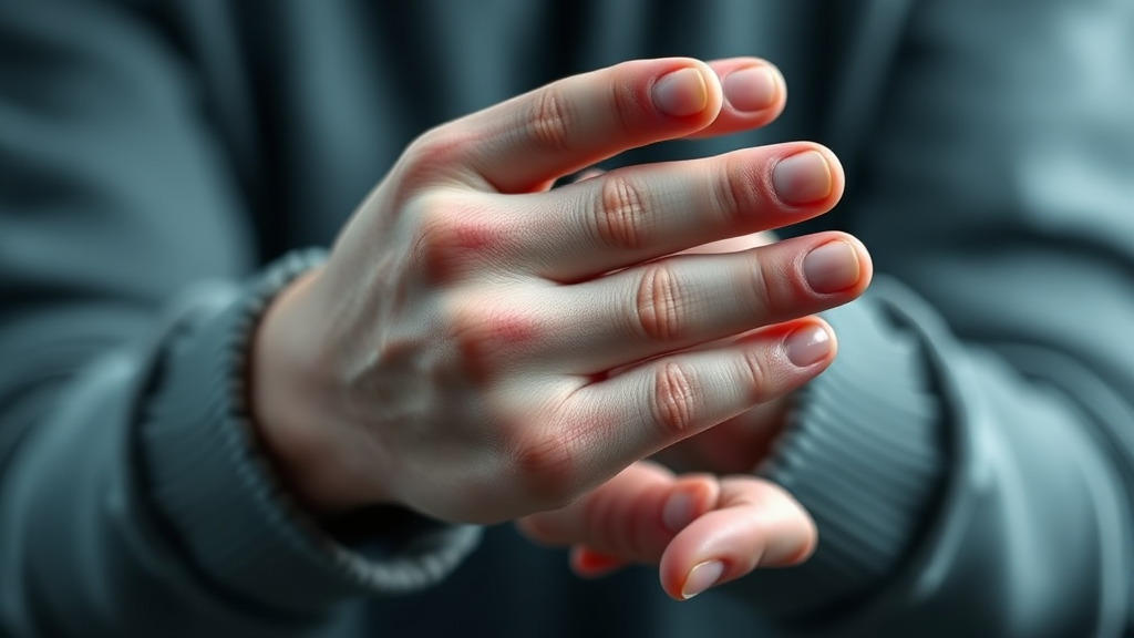 레이노 증후군 증상과 진단 (realistic 스타일)